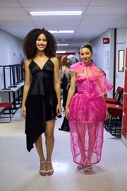 Vestido rosa estruturado
