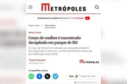 Matéria sobre mulher encontrada decapitada