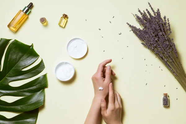 Ingredientes para esfoliação de mãos