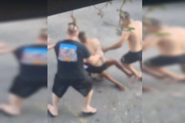 Vídeo: briga brutal entre vizinhos deixa dois feridos e irmãos presos
