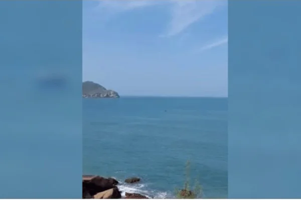 Imagem colorida reprodução de afogamento em Santa Catarina
