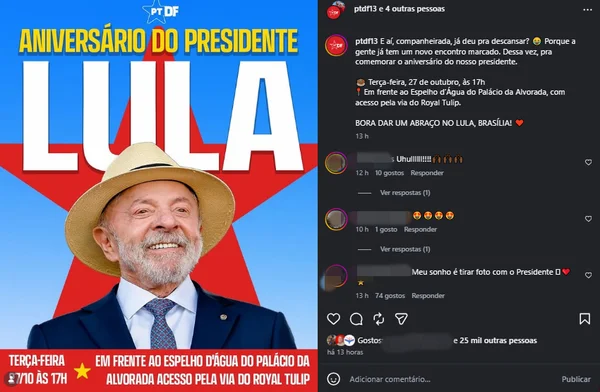PT prepara festa pública de aniversário de Lula nesta terça (27) - destaque galeria PT prepara festa pública de aniversário de Lula nesta terça (27) - destaque galeria