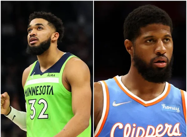 -Karl Anthony Towns, do Minnesota Timberwolves, e Paul George, do Los Angeles Clippers