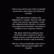 Dani Lopez compartilhou nota nas redes sociais sobre o caso.