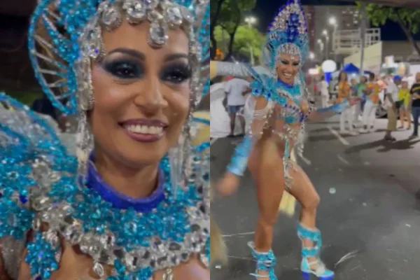 Montagem colorida de Alessandra Mattos, musa da Estácio de Sá - Metrópoles