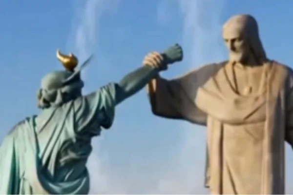 Estátuas-brigando