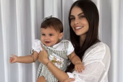 Amanda Kimberlly e a filha Helena 