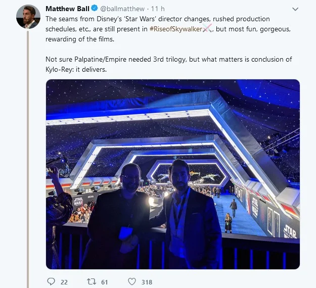 Matthew Ball: "Não sei se Palpatine/Imperador precisava aparecer nessa terceira trilogia, mas o que importa é a conclusão do arco Kylo-Rey: funciona" Matthew Ball: "Não sei se Palpatine/Imperador precisava aparecer nessa terceira trilogia, mas o que importa é a conclusão do arco Kylo-Rey: funciona"