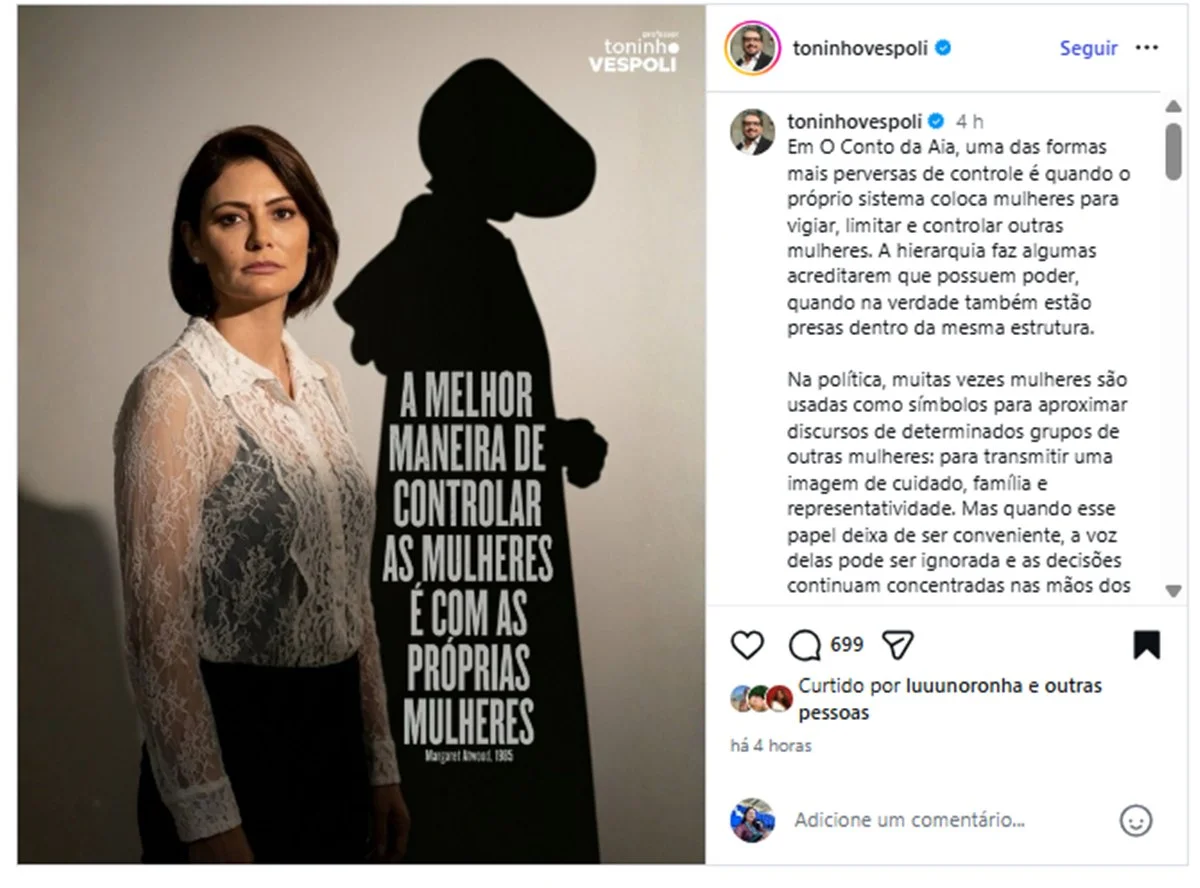 Por que Michelle Bolsonaro está sendo comparada a Serena Joy, de O Conto da Aia? - imagem 6 Por que Michelle Bolsonaro está sendo comparada a Serena Joy, de O Conto da Aia? - imagem 6