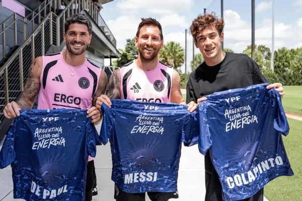 Lionel Messi, De Paul e Franco Colapinto se encontram antes de GP da Fórmula 1