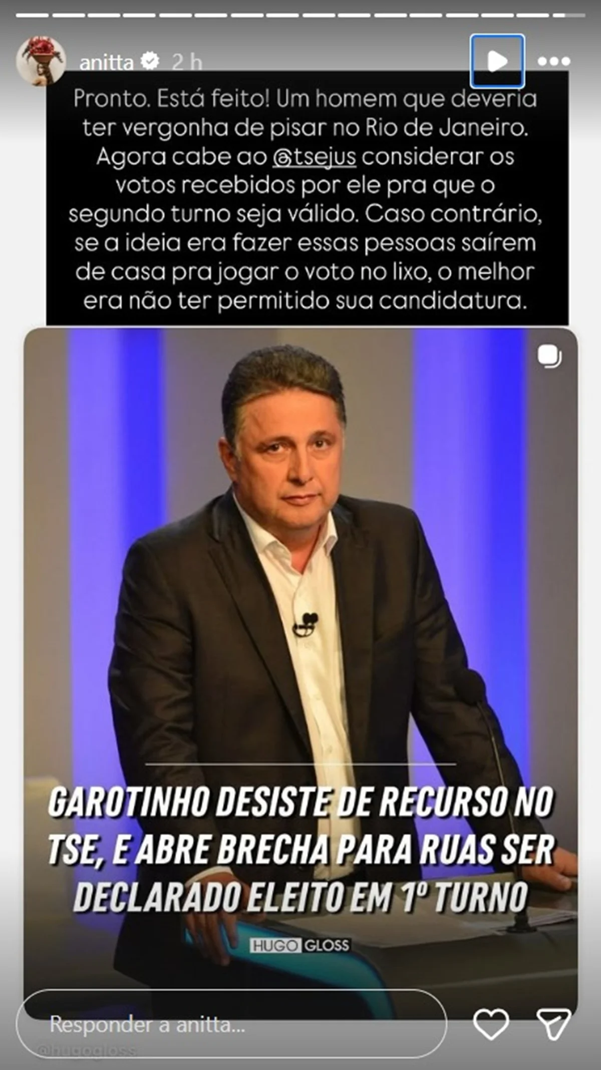 Anitta detona após Anthony Garotinho desistir de recurso: “Escória” - imagem 2 Anitta detona após Anthony Garotinho desistir de recurso: “Escória” - imagem 2