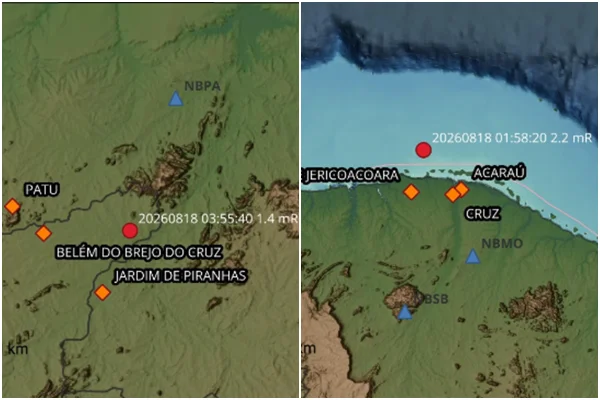 Abalos sismicos registrados no Nordeste - Metrópoles
