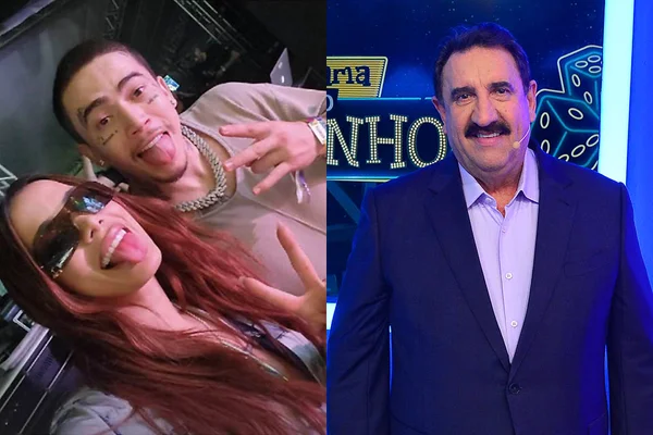 Whindersson Nunes e Anitta; à direita, Ratinho