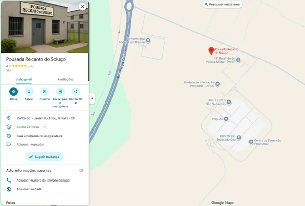 Em ironia a Bolsonaro, usuário do Google rebatiza Papuda de Recanto do Soluço