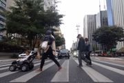 Pessoas em dia frio em São Paulo
