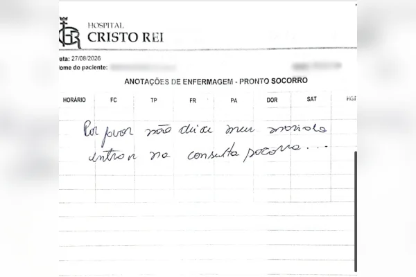 Mulher denuncia agressões do marido em prontuário médico: “Socorro”