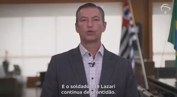 Octavio de Lazari Júnior, o presidente do Bradesco, em vídeo que recorda sua passagem pelo Exército em 1982
