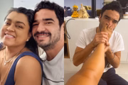 Caio Blat beija pé de Preta Gil 