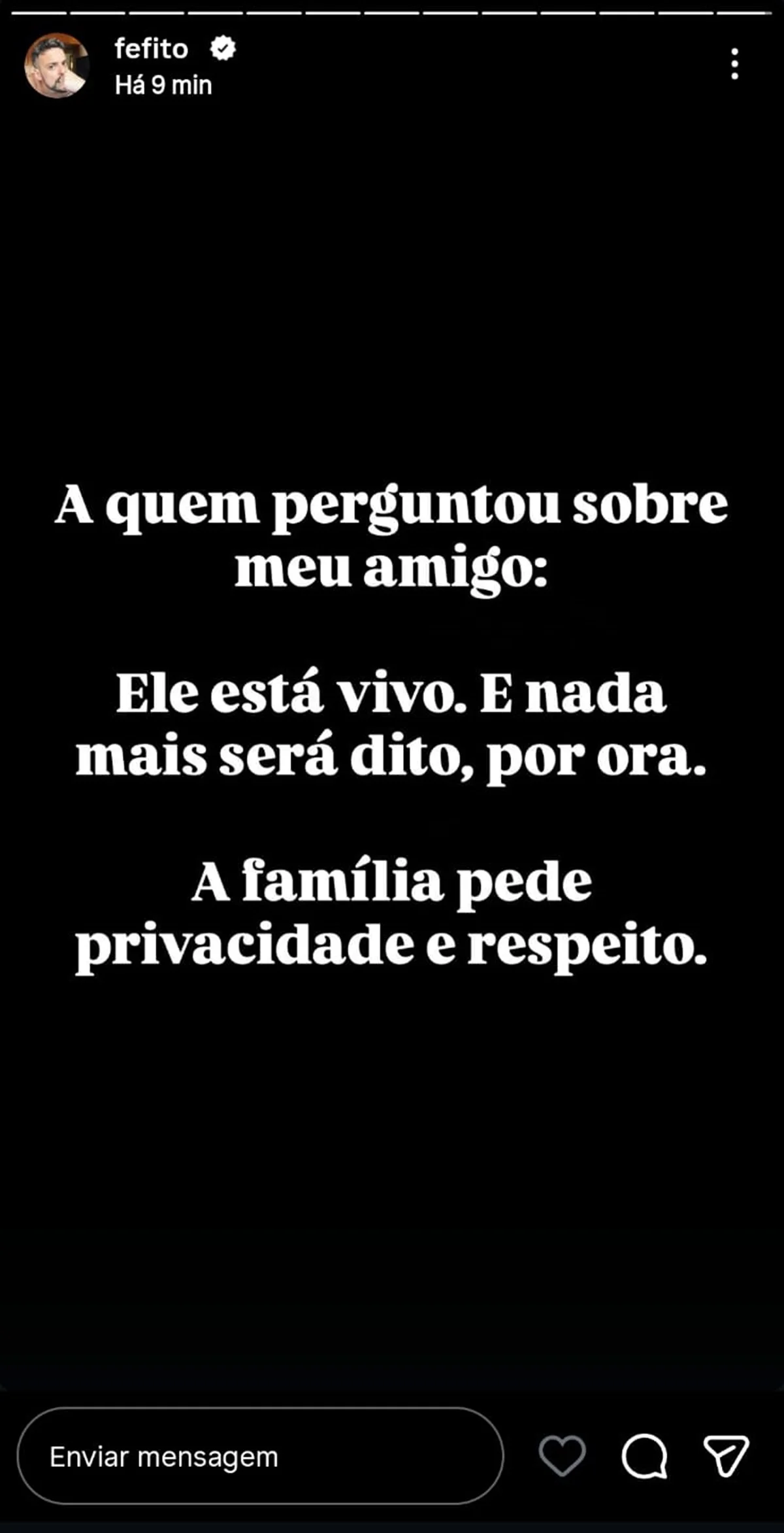 Amigo atualiza estado de Elian Matte após carta de despedida na web Amigo atualiza estado de Elian Matte após carta de despedida na web
