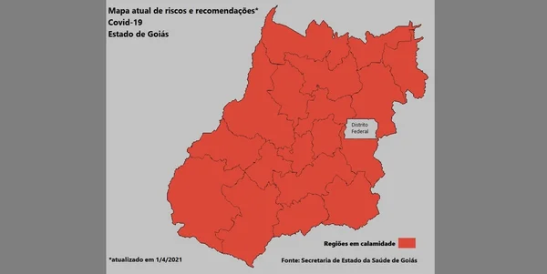 Mapa da Covid-19 em Goiás