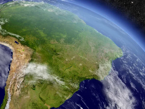 Imagem colorida do Brasil visto do espaço - Metrópoles