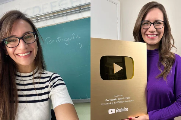 Formada em letras pela USP, a professora Letícia Góes é dona do canal Português com Letícia, com mais de 1,5 milhões de inscritos no YouTube - Metrópoles