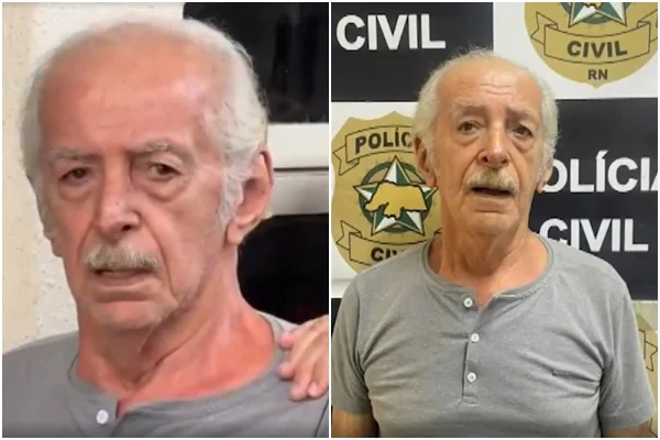 Ex-marido da ativista Maria da Penha, Marco Antônio Heredia Viveros sendo preso - Metrópoles