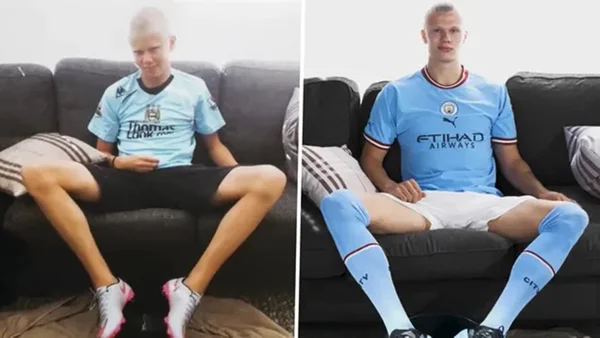 Manchester City e Haaland recriam icônica foto do atacante