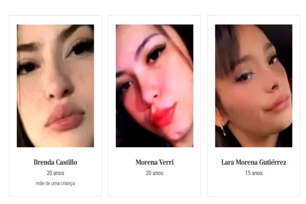 Brenda Castillo, Morena Verri e Lara Morena Gutiérrez (esq. para dir.)
