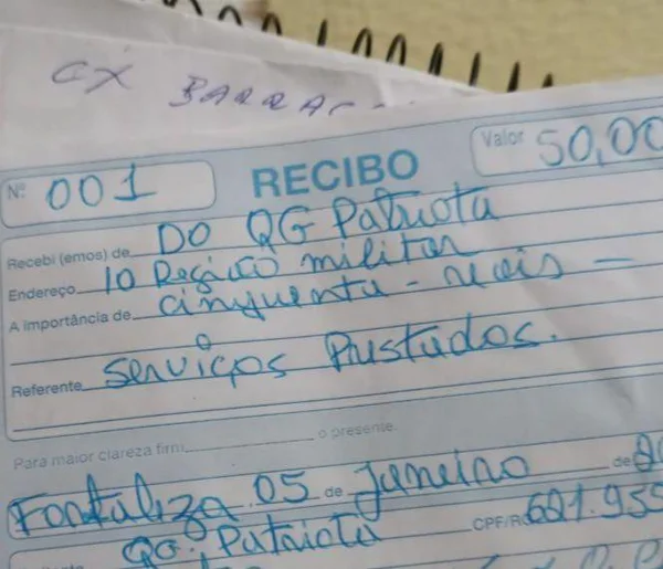 Em operação, PF apreende recibos de gastos com “QG Patriota” e mensagens de “intervenção militar”