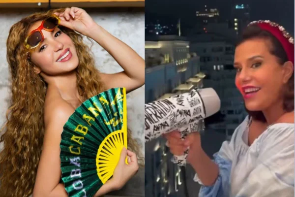 Montagem com fotos de Narcisa e Shakira