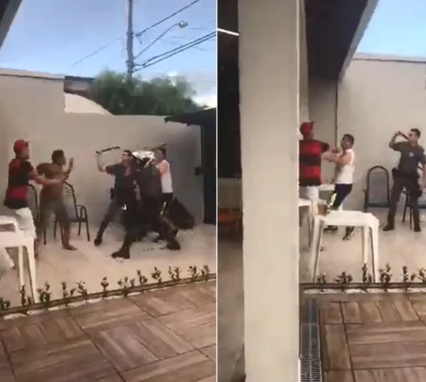 Vídeo: policiais invadem festa em casa e agridem moradores com cassetete