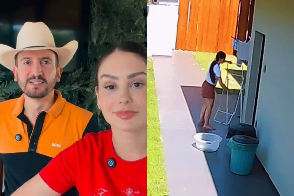 Vídeo mostra incêndio na casa de sertanejo e rápida ação da esposa