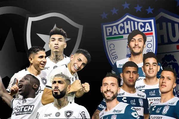 Imagem colorida da arte de Botafogo e Pachuca - Metrópoles