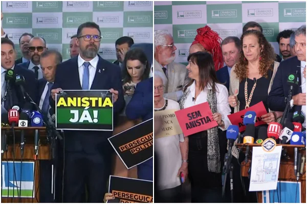 Com ou sem anistia? Oposição e esquerda fazem “guerra de cartazes”