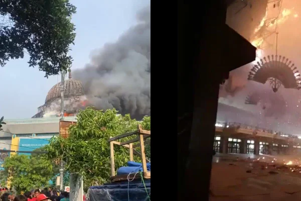 incêndio em mesquita na Indonésia