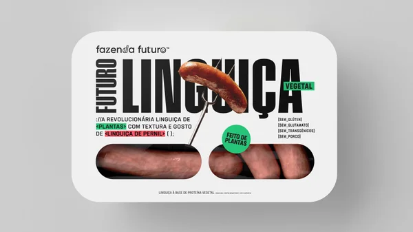 Embalagem da Linguiça Futuro, da Fazenda Futuro