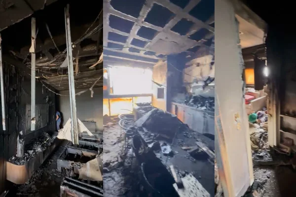 Apartamento incendiado