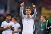 HAMBURG, GERMANY - OCTOBER 08: (BILD OUT) Thomas Mueller of Germany celebrate after winning during the 2022 FIFA World Cup Qualifier match between Germany and Romania at Volksparkstadion on October 8, 2021 in Hamburg, Germany. (Photo by Mario Hommes/DeFodi Images via Getty Images)