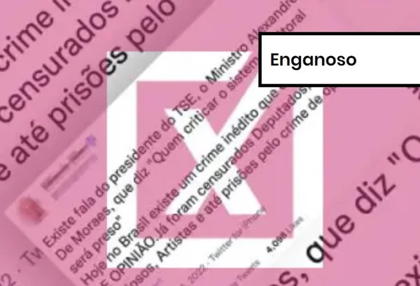 Imagem colorida de postagem enganosa