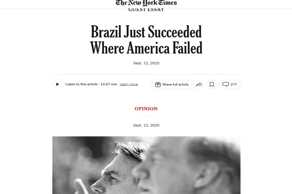 Imagem colorida do jornal The New York Times