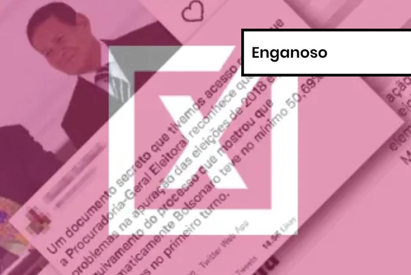 Imagem colorida de post enganoso sobre documentos das eleições de 2018
