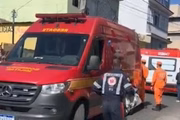 Socorristas no local do crime