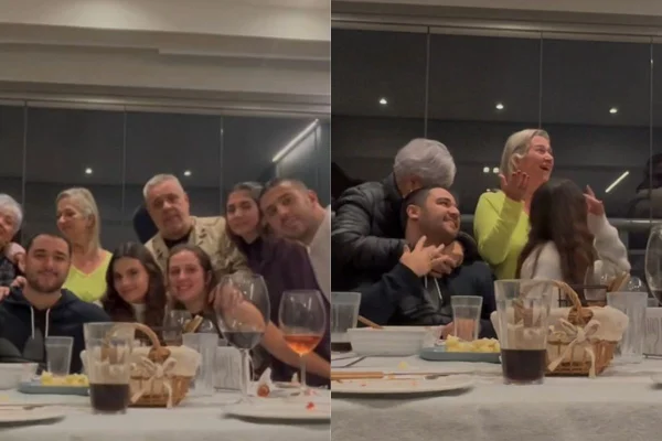 Foto colorida de uma família jantando - Metrópoles