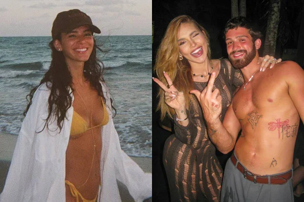 Montagem com fotos colorida de Bruna Marquezine, Virginia Fonseca e João Guilherme - Metrópoles