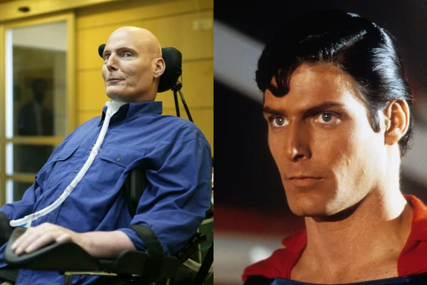 Imagens coloridas de Christopher Reeve em duas fases diferentes da vida | superman