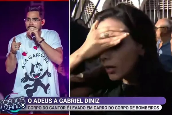 Repórter tem celular furtado ao vivo durante velório de Gabriel Diniz