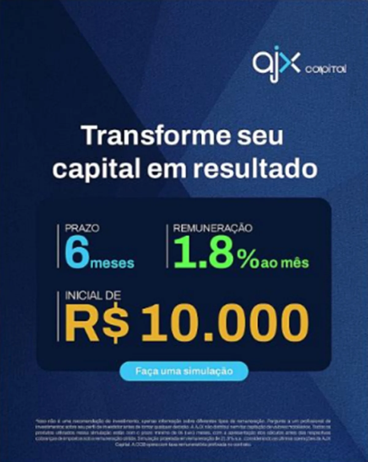 O investimento inicial seria de R$ 10 mil O investimento inicial seria de R$ 10 mil
