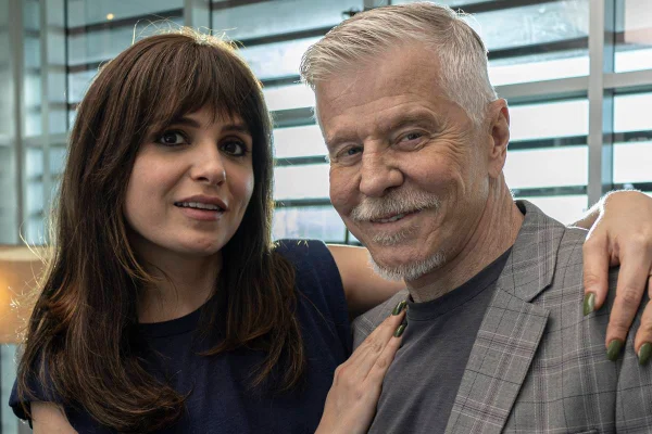 foto colorida de rostos de monica iozzi e miguel falabella - metrópoles