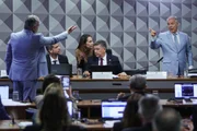 Alessandro Stefanutto, ex-presidente INSS e Alfredo Gaspar discutem